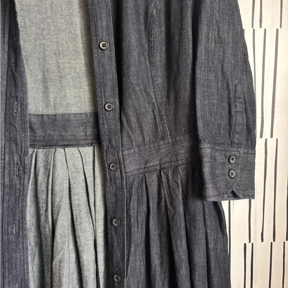 Ralph Lauren Dark Indigo Long-Sleeve Denim Shirt Dress 100% Cotton - Picture 4 of 9